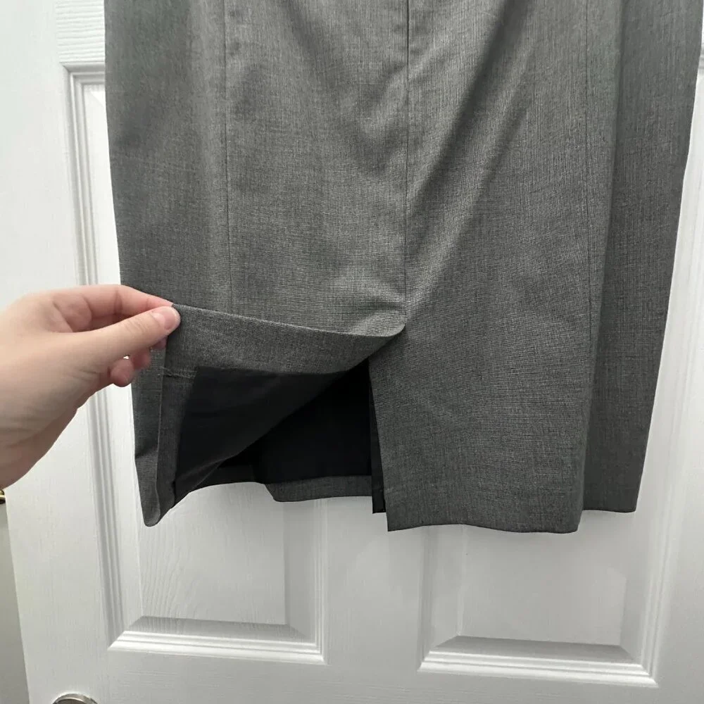 Ann Taylor Charcoal Gray Pencil Suit Skirt Size 12